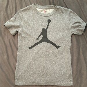 Jordan Gray T-Shirt with Iconic Black Silhouette